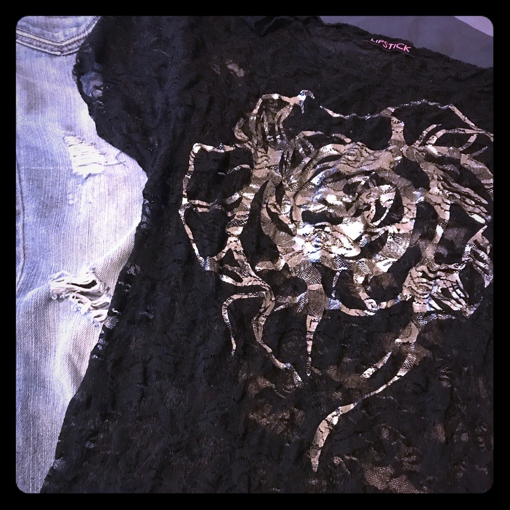 Lipstick Sheer Lace Top